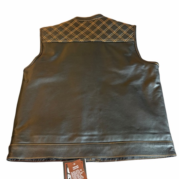 NWT 2XL HARLEY DAVIDSON COLORS BLACK AND ORANGE MENS VEST - Picture 9 of 9